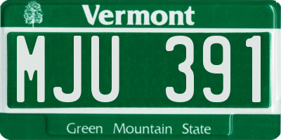 VT license plate MJU391