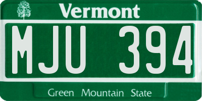 VT license plate MJU394