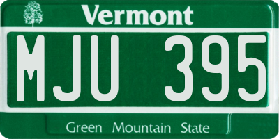 VT license plate MJU395