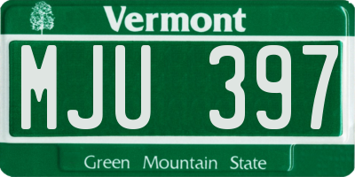 VT license plate MJU397