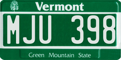VT license plate MJU398