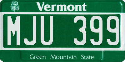 VT license plate MJU399