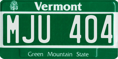 VT license plate MJU404