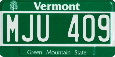 VT license plate MJU409