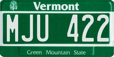 VT license plate MJU422