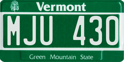 VT license plate MJU430