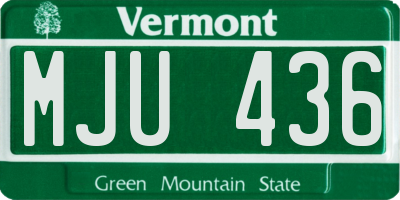 VT license plate MJU436