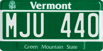 VT license plate MJU440