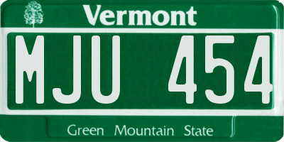 VT license plate MJU454