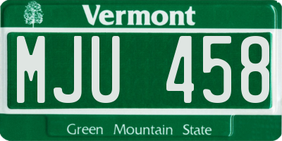 VT license plate MJU458