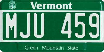 VT license plate MJU459