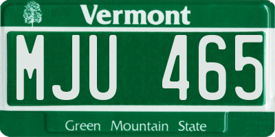 VT license plate MJU465