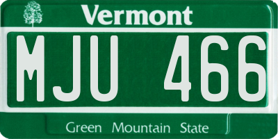 VT license plate MJU466