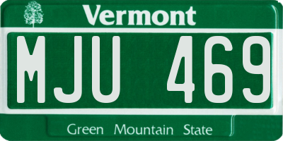 VT license plate MJU469