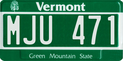 VT license plate MJU471