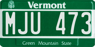 VT license plate MJU473
