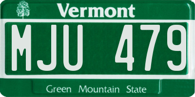 VT license plate MJU479