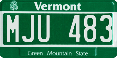 VT license plate MJU483