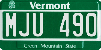 VT license plate MJU490
