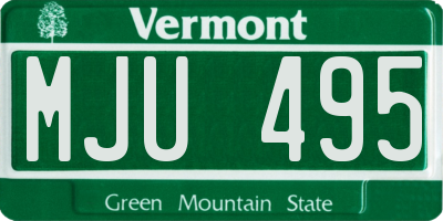 VT license plate MJU495