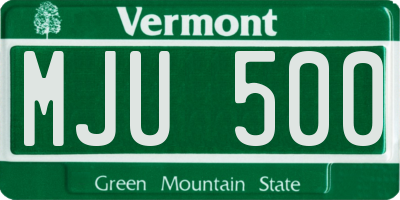 VT license plate MJU500