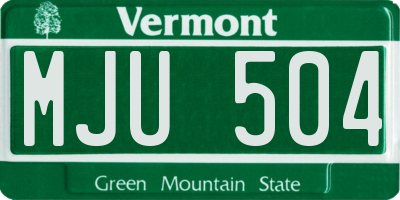 VT license plate MJU504