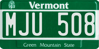 VT license plate MJU508