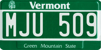 VT license plate MJU509
