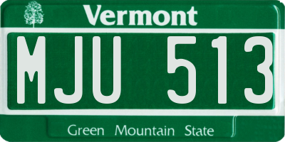 VT license plate MJU513