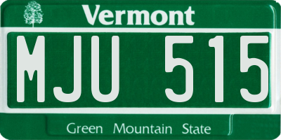 VT license plate MJU515