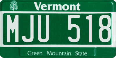 VT license plate MJU518