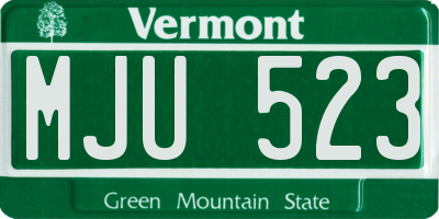 VT license plate MJU523
