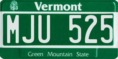 VT license plate MJU525