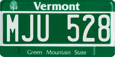 VT license plate MJU528