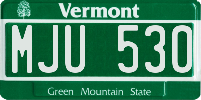VT license plate MJU530