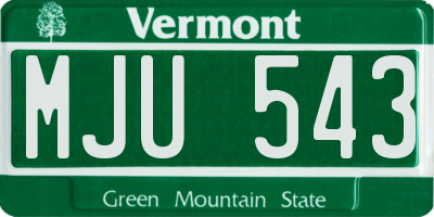 VT license plate MJU543