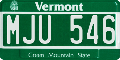 VT license plate MJU546