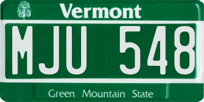 VT license plate MJU548