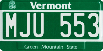 VT license plate MJU553