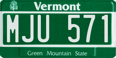 VT license plate MJU571