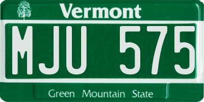 VT license plate MJU575