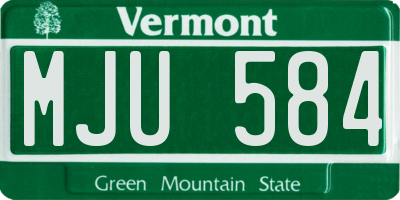 VT license plate MJU584