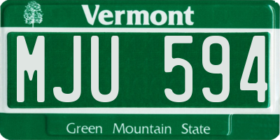 VT license plate MJU594