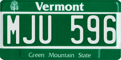 VT license plate MJU596