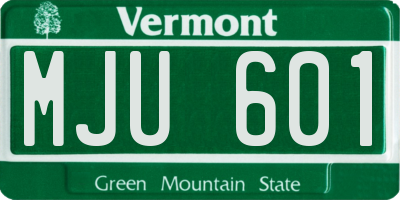 VT license plate MJU601