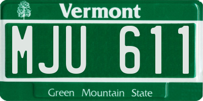 VT license plate MJU611