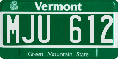 VT license plate MJU612