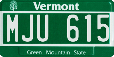 VT license plate MJU615