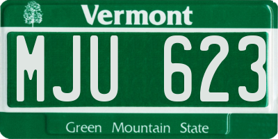 VT license plate MJU623