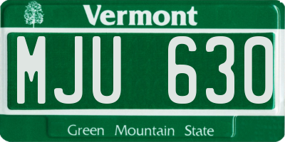 VT license plate MJU630